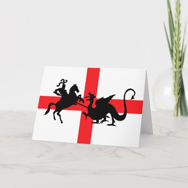 Carte Drapeau anglais George et le dragon (Devant)