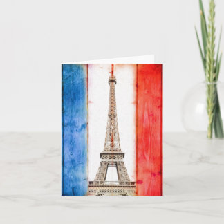Carte Drapeau Artistique Tour Eiffel