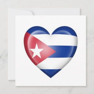 Carte Drapeau cardiaque cubain sur blanc