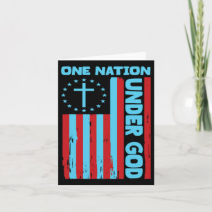 Carte Drapeau chrétien patriotique du 4 juillet une nati