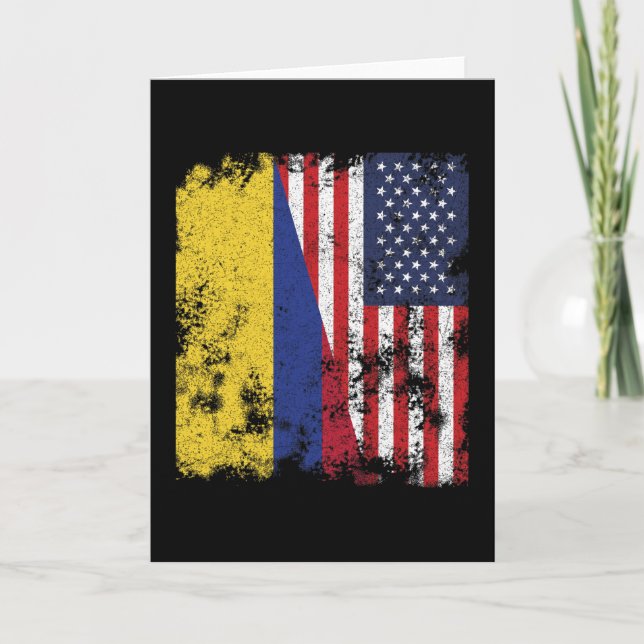 Carte Drapeau Colombie USA - Demi-Américain (Devant)