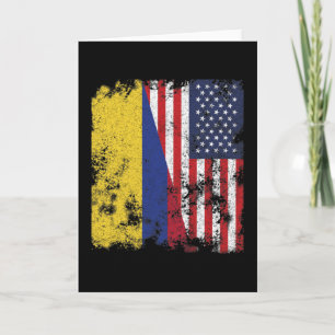 Carte Drapeau Colombie USA - Demi-Américain