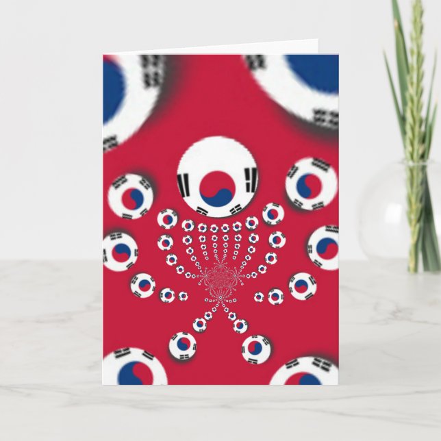 Carte Drapeau Corée du Sud Kaleidoscope (Devant)