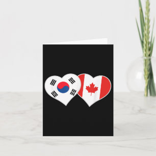 Carte Drapeau coréen canadien Cœur Corée du Sud Canada