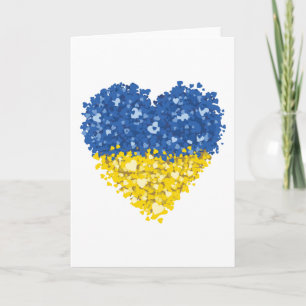 Carte Drapeau de coeur Ukraine, Drapeau de coeur ukraini