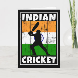 Carte Drapeau de fan de cricket indien de l'Inde Cricket