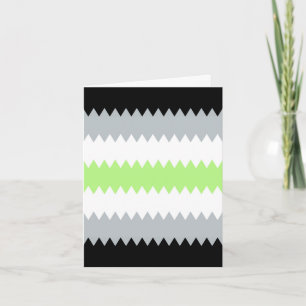 Carte Drapeau de fierté Agender Abstrait Groovy Boho Zig
