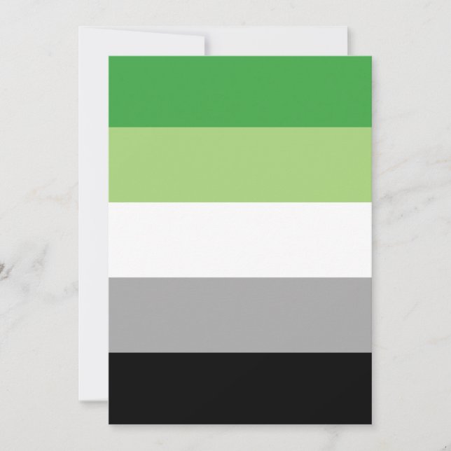 Carte Drapeau de fierté aromantique LGBTQ (Devant)
