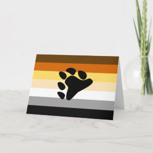 Carte Drapeau de fierté de l'ours avec patte