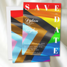 Drapeau de fierté de mariage gay Typographie Enreg
