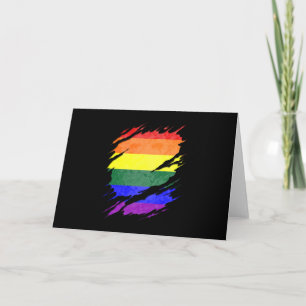 Carte Drapeau de fierté LGBTQ Révélation arrachée