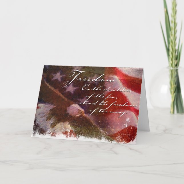 Carte Drapeau de la liberté avec aigle-3 (Devant)