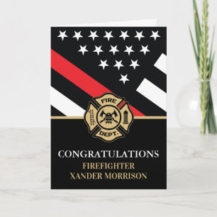 Carte Drapeau de la ligne rouge des pompiers, graduation