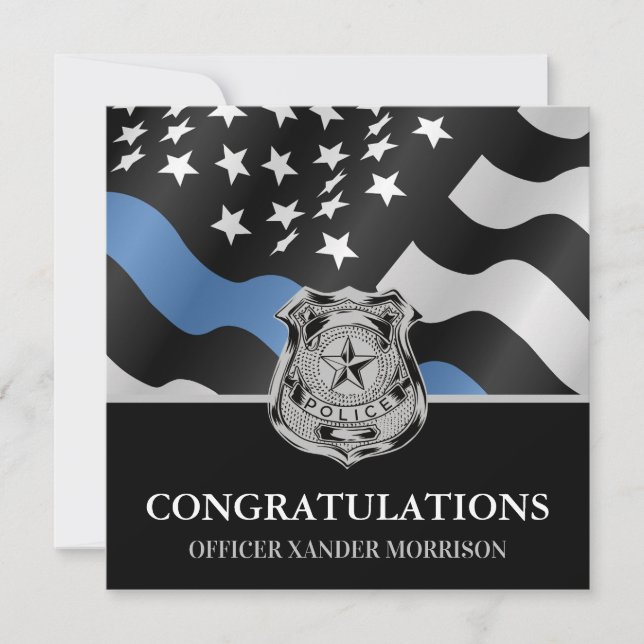 Carte Drapeau de la police de la ligne bleue (Devant)