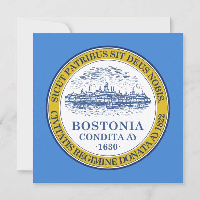 Carte Drapeau de la ville de Boston (Massachusetts) (Devant)