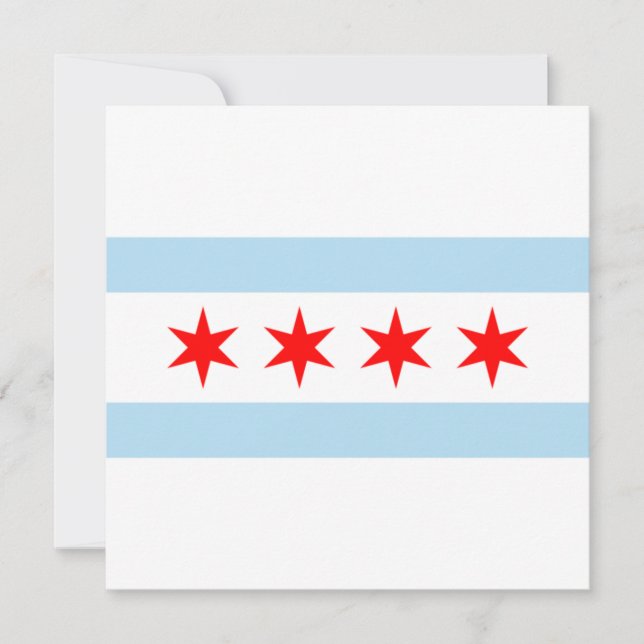 Carte Drapeau de la ville de Chicago (Illinois) (Devant)