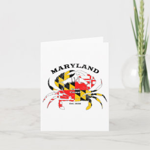 Carte Drapeau de l'État du Maryland Fierté de crabe Anna