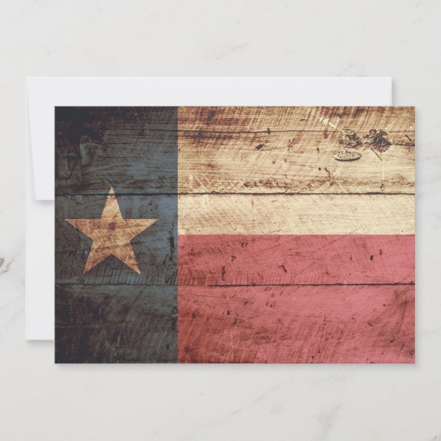 Carte Drapeau de l'État du Texas sur le vieux grain de b (Devant)