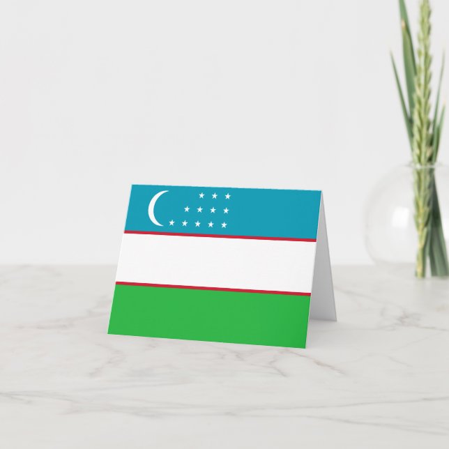 Carte Drapeau de l'Ouzbékistan (Devant)