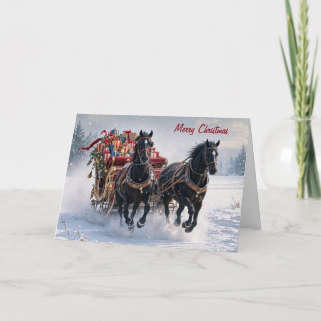 Carte Drapeau De Noël Rempli De Cadeaux (Devant)