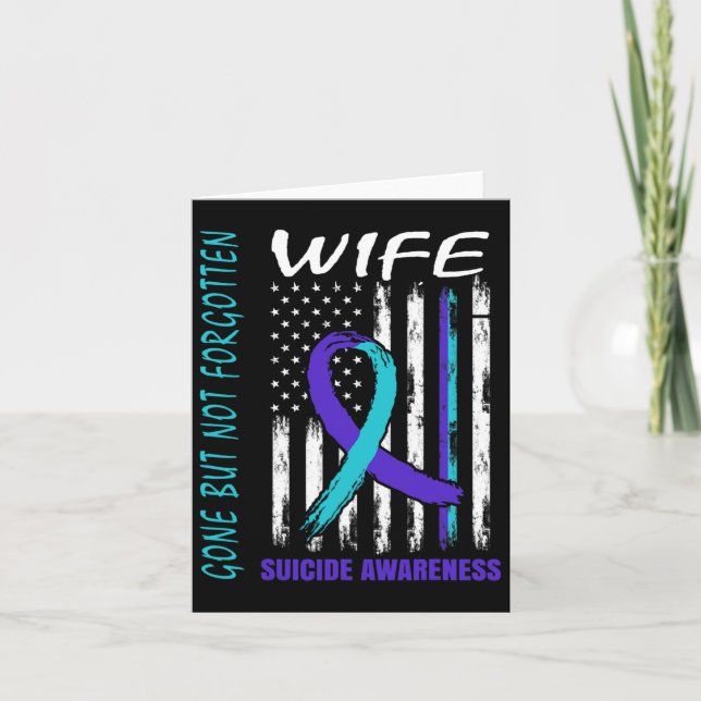 Carte Drapeau De Sensibilisation Au Suicide D'Une Femme, (Devant)