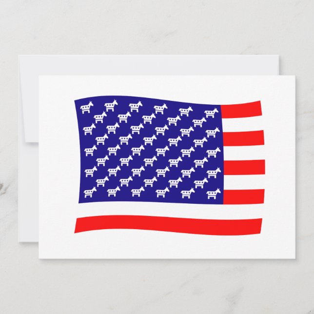Carte Drapeau Démocrate étoiles et rayures (Devant)