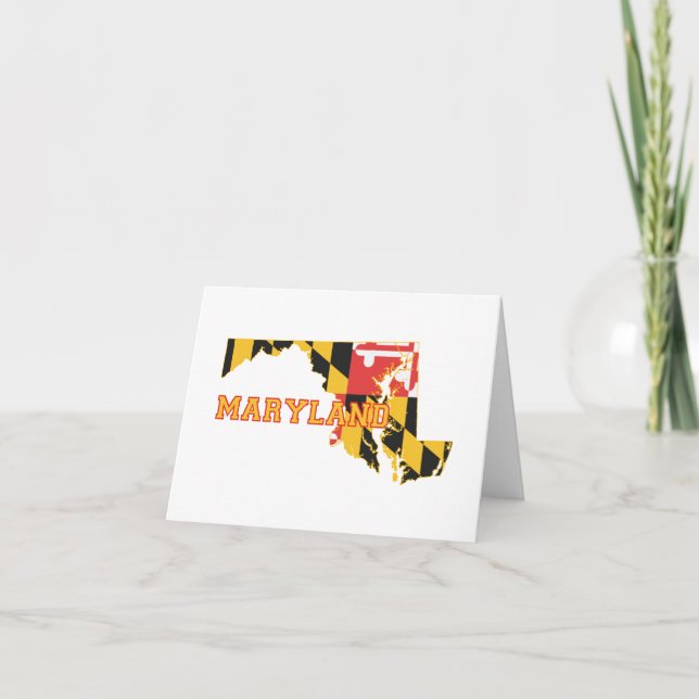 Carte Drapeau d'état du Maryland et note de forme de (Devant)