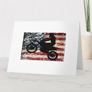 Carte Drapeau Dirt Vélo USA Drapeau T-Shirt Motocross Dr