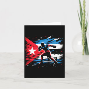 Carte Drapeau du champion cubain de boxe