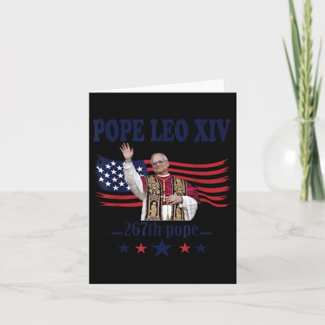 Carte Drapeau du Pape Leo Xiv Usa 267ème Pape Leo Xiv dr (Devant)