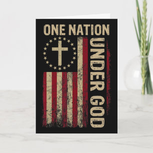 Carte Drapeau d'une nation sous Dieu 4 juillet patriotiq