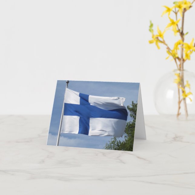 Carte Drapeau finlandais (Fleur jaune)