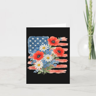 Carte Drapeau floral américain Fleurs sauvages Patri