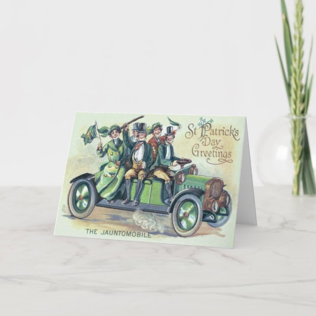 Carte Drapeau irlandais Shillelagh Shamrock de voiture v (Devant)