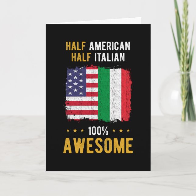 Carte Drapeau italien américain (Devant)