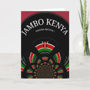 Carte Drapeau kényan inspiré Jambo Welcome Design Art