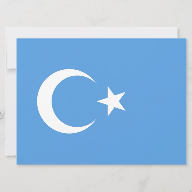 Carte Drapeau ouïghour du Turkestan oriental (Uyghurista (Devant)