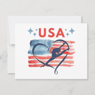 Carte Drapeau patriotique américain Gymnastique Design p