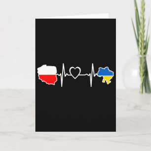Carte Drapeau polonais ukrainien - Battement de coeur Uk