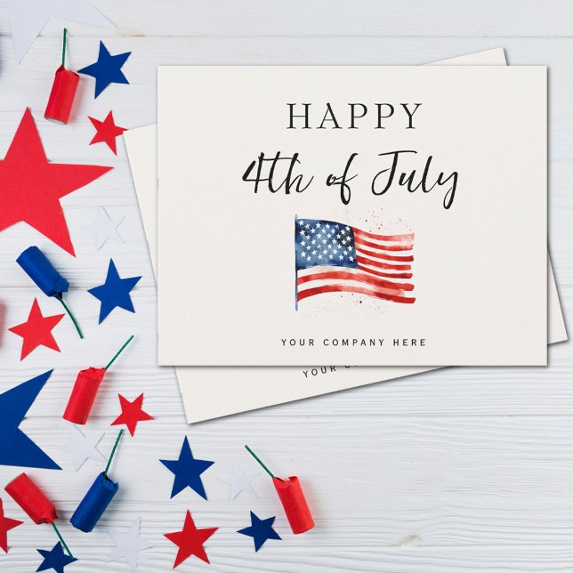Carte Drapeau promotionnel 4 juillet entreprise (Créateur téléchargé)