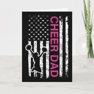 Carte Drapeau rose pour papa cheerleader 