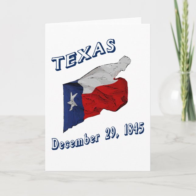 CARTE DRAPEAU TEXAS ET ANNIVERSAIRE (Devant)