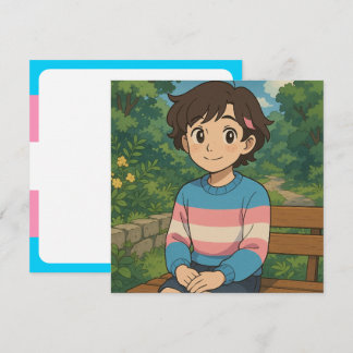 Carte Drapeau Transgenre Personnage d'Anime | LGBTQIA+