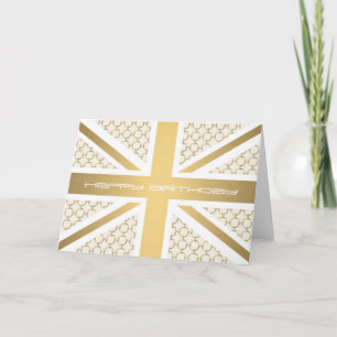 Carte Drapeau Union Jack avec Motif équestre or