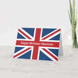 Carte Drapeau Union Jack classique Joyeux anniversaire