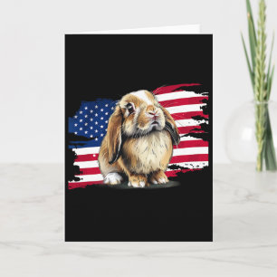 Carte Drapeau Usa 4 Juillet Mini Holland Lop Lapin