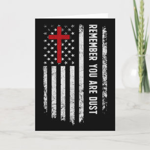 Carte Drapeau Usa Croix Rappelle-Toi Que Tu Es Cendre Me