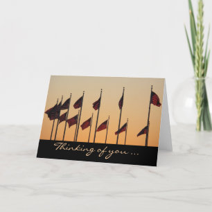 Carte Drapeaux au coucher du soleil American Patriotic U