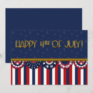 Carte Drapeaux de Bunting Patriotique Happy 4 juillet