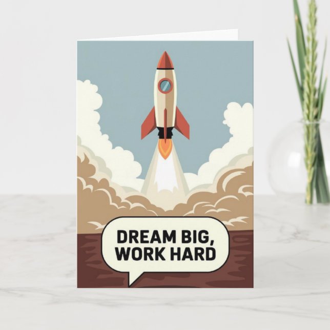 Carte "Dream Big, Work Hard" Success Motivational Card (Devant)